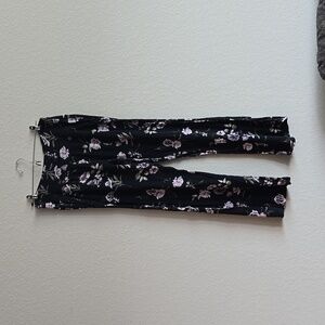 Black flowy floral pants with pockets
